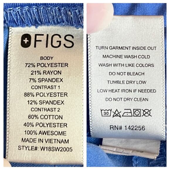 FIGS Jogger Pants Pull On Scrubs Zip Cargo Pocket Blue Women’s Size Medium - Picture 8 of 9